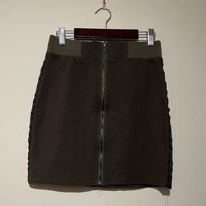 LF Mini Army Green Zipper Stretch Skirt